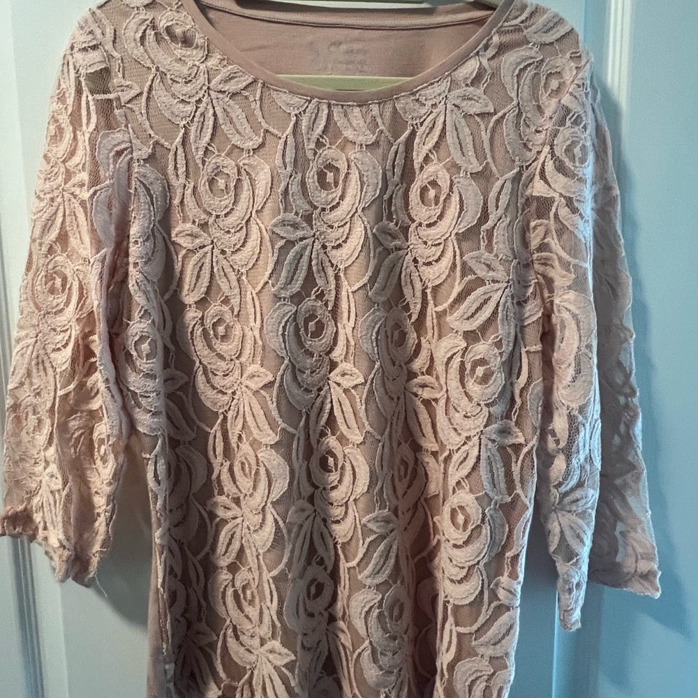 Chicos pink lace tunic size 2